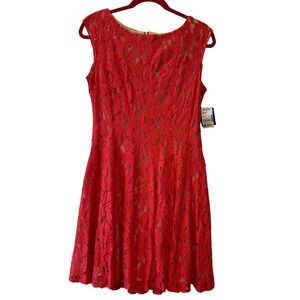 Gabby Skye Women's Coral Lace Sheath Dress Style 54601MG Size 10